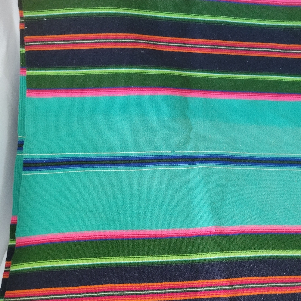 Colorful Striped Wool? Throw Blanket with 3" Fringe - Picture 11 of 16